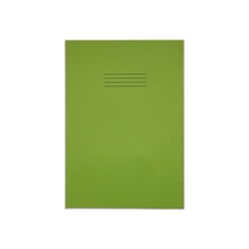 Rhino A4 Tinted Paper Exercise Books 80 Page, 8mm Ruled with Margin, Green Paper - Pack of 50